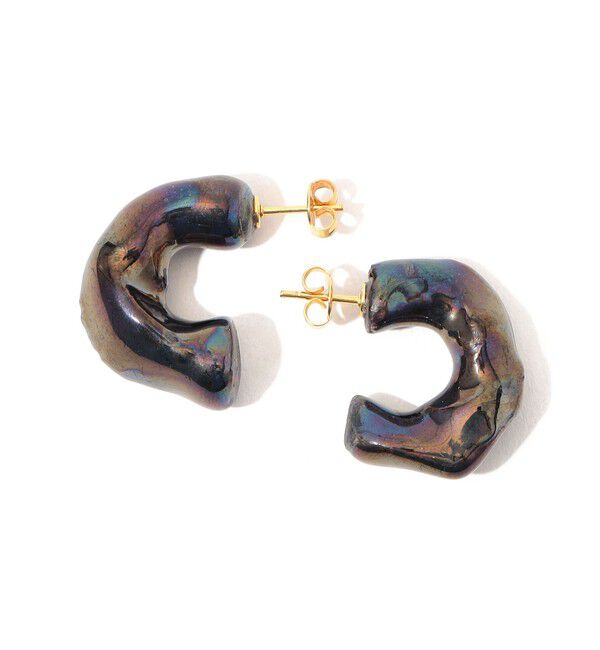 TOMORROWLAND GOODS「LEVENS PIEDRA HOOPS ピアス」|ピアス|19 ブラック