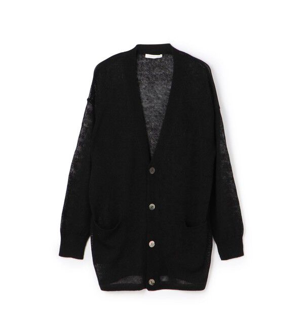 GALERIE VIE「リネンコード Ｖネックカーディガン」|ニット・セーター|19 ブラック