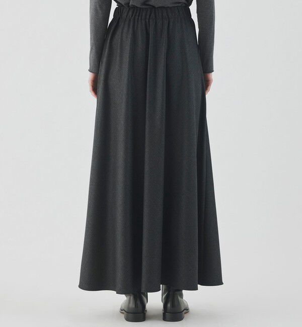 GALERIE VIE「フラノストレッチ ギャザーマキシスカート」|フレア|