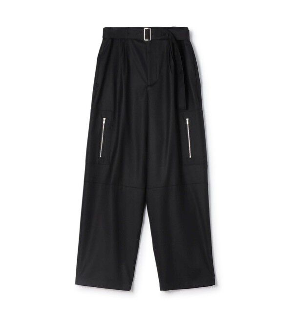 GALERIE VIE「ライトフラノストレッチ  アウトポケットカーゴパンツ」|カーゴ|19 ブラック