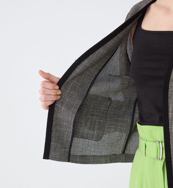 Ballsey「ポリエステルレーヨンカラミ Vカラージャケット」|ノーカラージャケット|