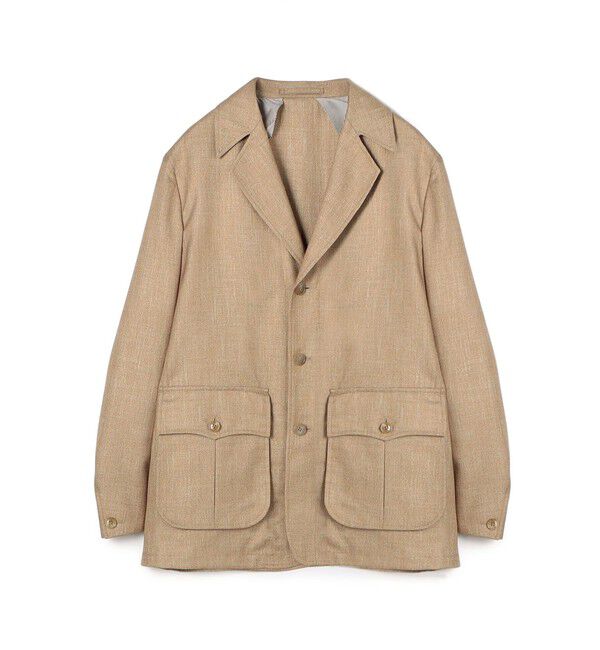 TOMORROWLAND MENS「バンブーシルクコットン サファリジャケット HAVANA DORMEUIL」|ブルゾン・スタジャン|43 ベージュ