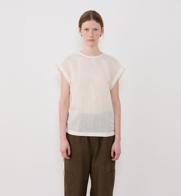 GALERIE VIE「コットンシルクオーガンジー バックギャザープルオーバー」|シャツ・ブラウス|