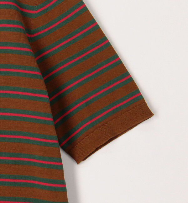 CABaN「コットンストライプ ハーフスリーブプルオーバー」|ニット・セーター|