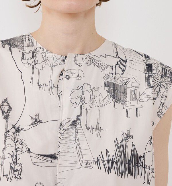 GALERIE VIE「グリーンスケーププリント フレンチスリーブワンピース」|ワンピース|