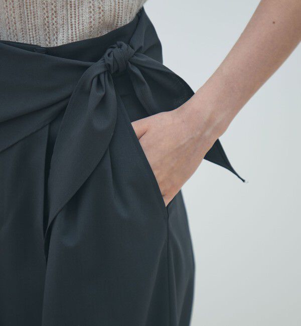 MACPHEE「ポリエステルウールストレッチ タックワイドパンツ」|スラックス|