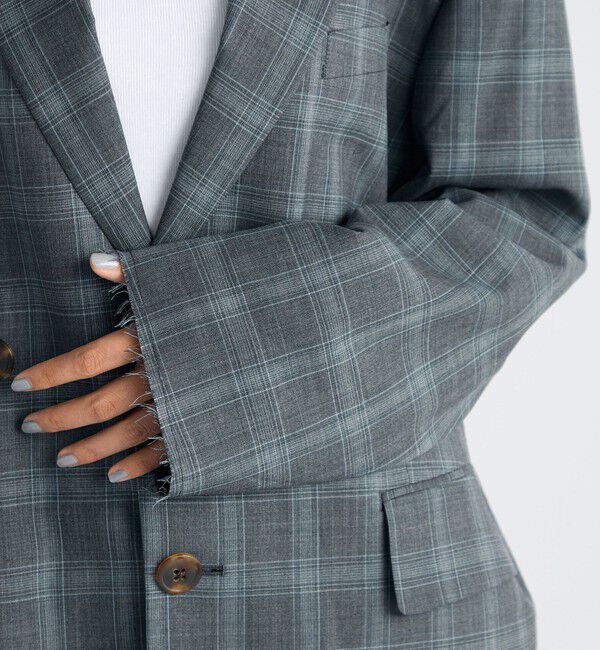 Edition「Super140's ウールトロピカル チェックオーバーサイズドジャケット」|テーラードジャケット|