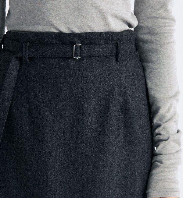 Edition「ウールメルトンポプリン Iラインスカート」|スカート|