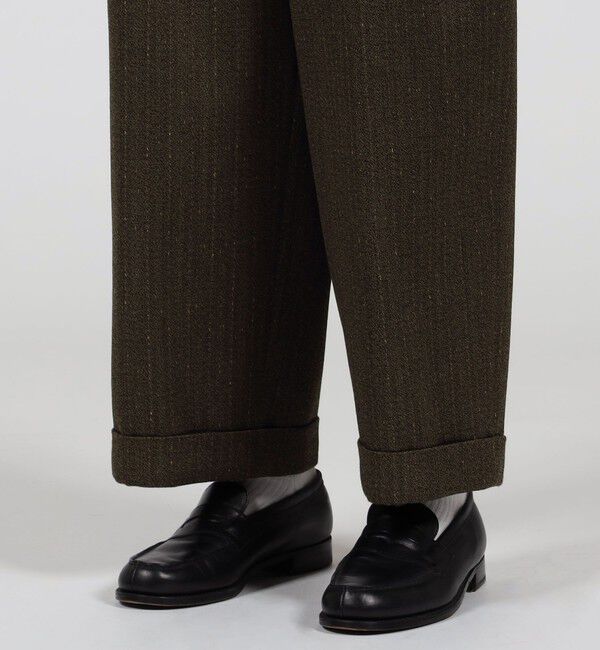 TOMORROWLAND MENS「ウールアクリルナイロンストライプ 2プリーツストレートパンツ 」|その他|