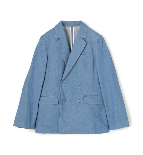 MACPHEE「リアクティブデニム ダブルブレストジャケット」|テーラードジャケット|63 ライトブルー