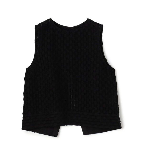 Ballsey「グリッドカットジャカード ノースリーブブラウス」|シャツ・ブラウス|19 ブラック