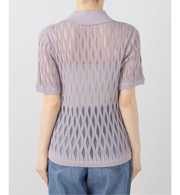  「TAAKK WAVEFORM MESH POLO KNIT TA26SS-KN065：ニット」|ニット・セーター|