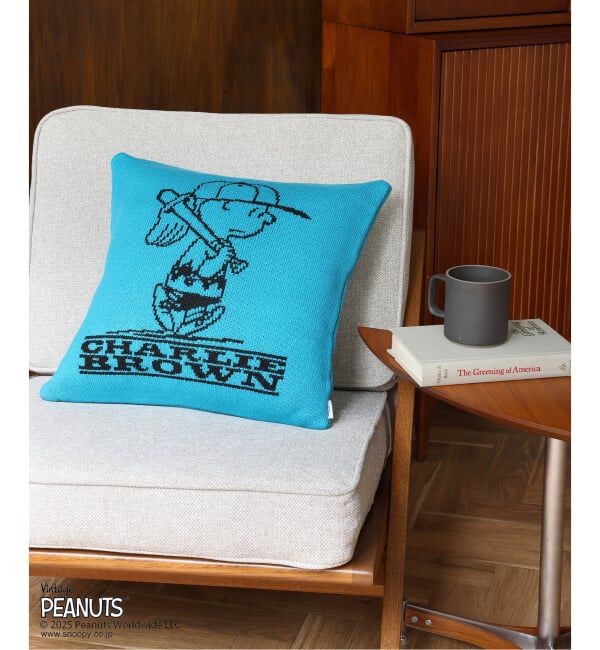 journal standard Furniture「【PEANUTS&times;SPORTS WEAR by JSF】別注 KNIT CUSHION クッションカバー」|クッション・クッションカバー|ブルー A