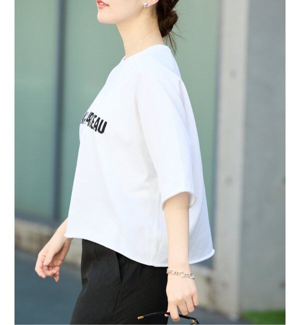 IENA「LEVITAロゴ ハーフスリーブプルオーバー」|ニット・セーター|