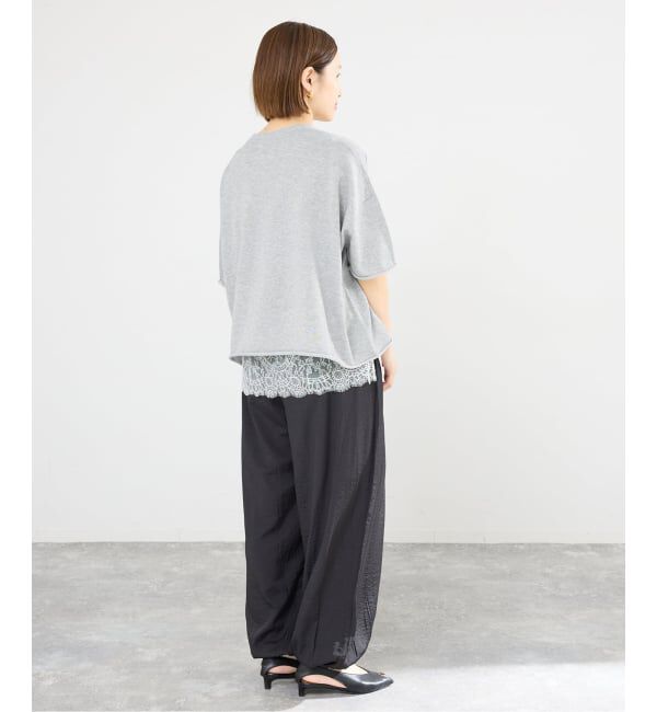 IENA「《追加3予約》LEVITA コットンハーフスリーブプルオーバー」|ニット・セーター|