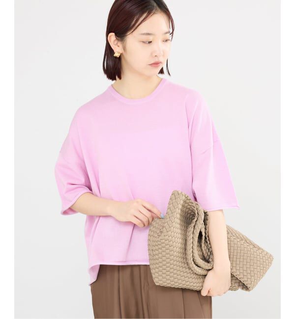 IENA「《追加3予約》LEVITA コットンハーフスリーブプルオーバー」|ニット・セーター|