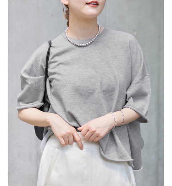 IENA「《追加3予約》LEVITA コットンハーフスリーブプルオーバー」|ニット・セーター|