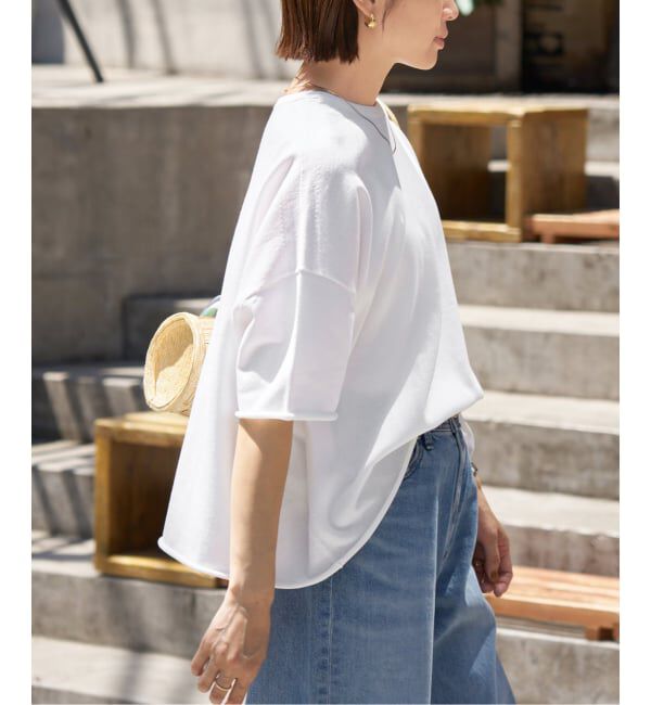 IENA「《追加3予約》LEVITA コットンハーフスリーブプルオーバー」|ニット・セーター|