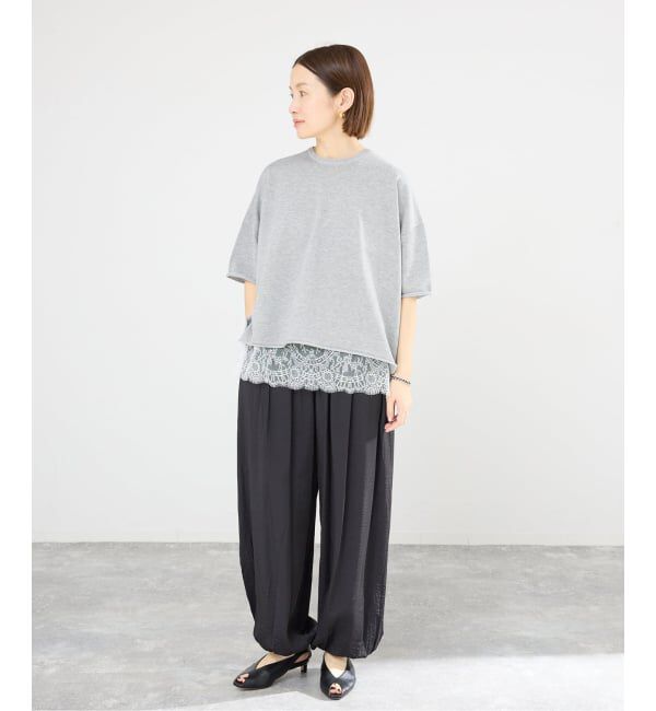 IENA「《追加3予約》LEVITA コットンハーフスリーブプルオーバー」|ニット・セーター|