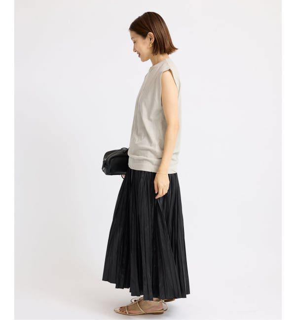 IENA「《追加》ATON/エイトン FRESCA SINGLE JERSEY ノースリーブ」|Tシャツ・カットソー|