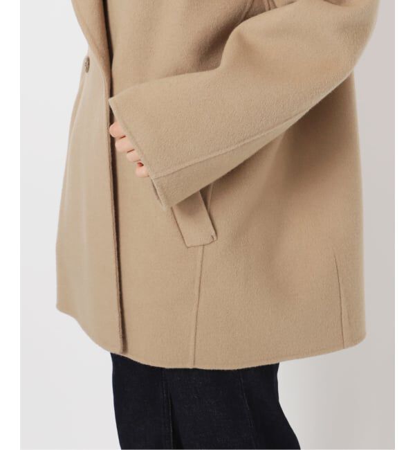 SLOBE IENA「souple wool ダブルフェイスミドルコート」|ピーコート|