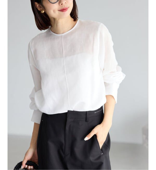 IENA「《新色/WEB限定/追加3》ラミーリヨセルノーカラーブラウス」|シャツ・ブラウス|