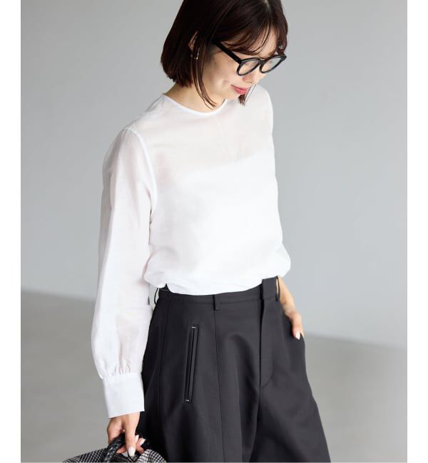 IENA「《新色/WEB限定/追加3》ラミーリヨセルノーカラーブラウス」|シャツ・ブラウス|