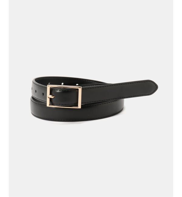 SLOBE IENA「《追加予約》SLOBE スクエアステッチベルト」|ベルト|ブラック