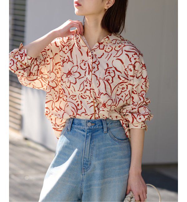 JOURNAL STANDARD relume「ラインフラワーオーバーサイズシャツ」|シャツ・ブラウス|