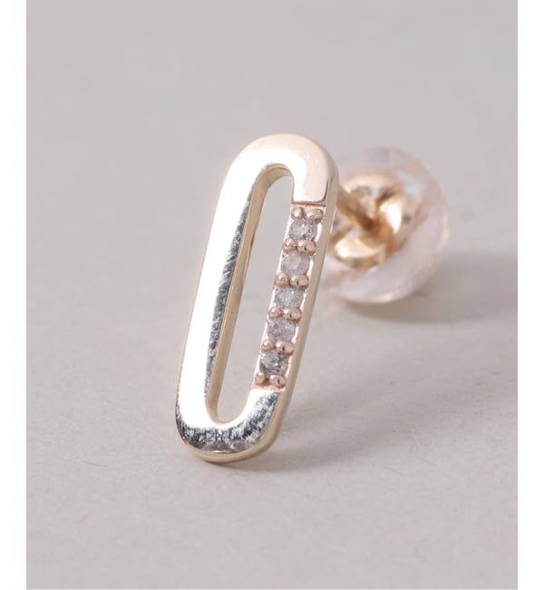 Lilas by Spick&Span「オーバルモチーフ*ダイヤピアス K10（両耳）」|ピアス|