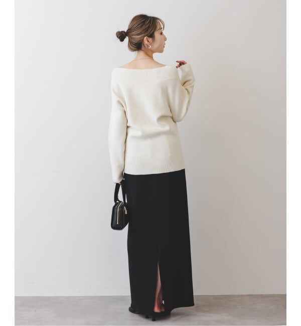 NOBLE「《追加》【洗える】コンフォートジャージーライクタイトスカート 3」|スカート|