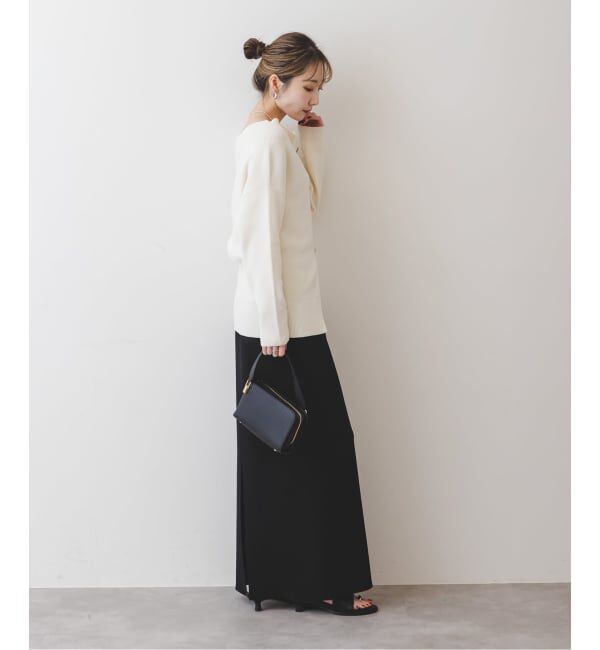 NOBLE「《追加》【洗える】コンフォートジャージーライクタイトスカート 3」|スカート|