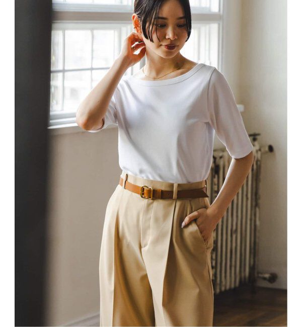 NOBLE「《追加》スビンコットンソフトスクエアーネックTシャツ 2」|Tシャツ・カットソー|