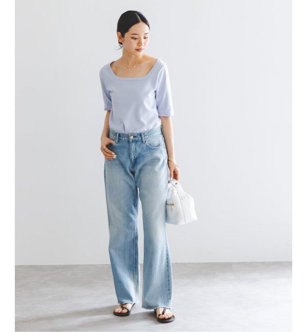 NOBLE「《追加》スビンコットンソフトスクエアーネックTシャツ 2」|Tシャツ・カットソー|