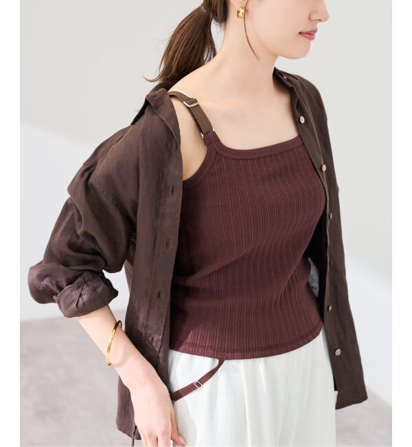 FRAMeWORK「JANE SMITH/ジェーンスミス cotton eyelet rib up down cam」|タンクトップ|