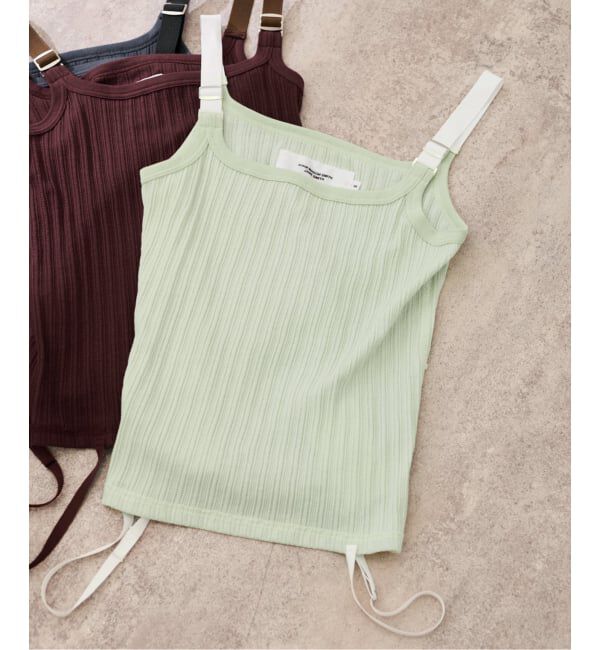 FRAMeWORK「JANE SMITH/ジェーンスミス cotton eyelet rib up down cam」|タンクトップ|