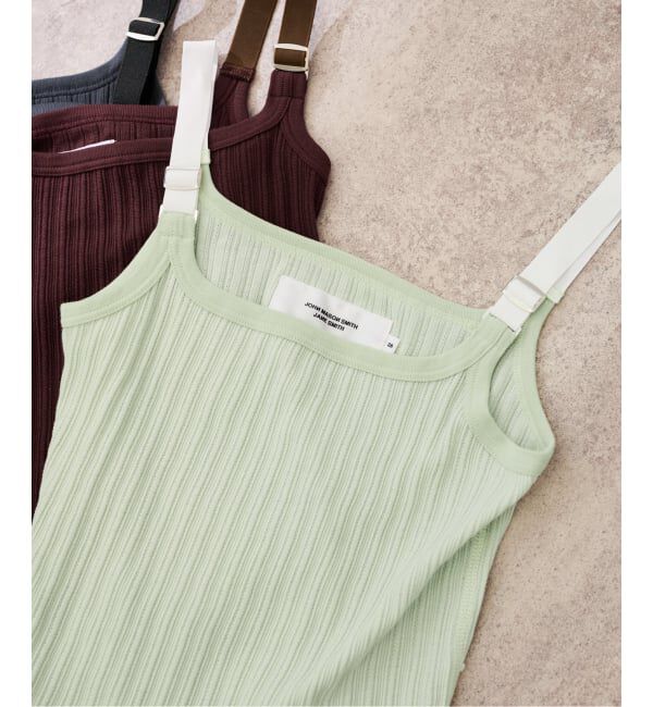 FRAMeWORK「JANE SMITH/ジェーンスミス cotton eyelet rib up down cam」|タンクトップ|グリーン B