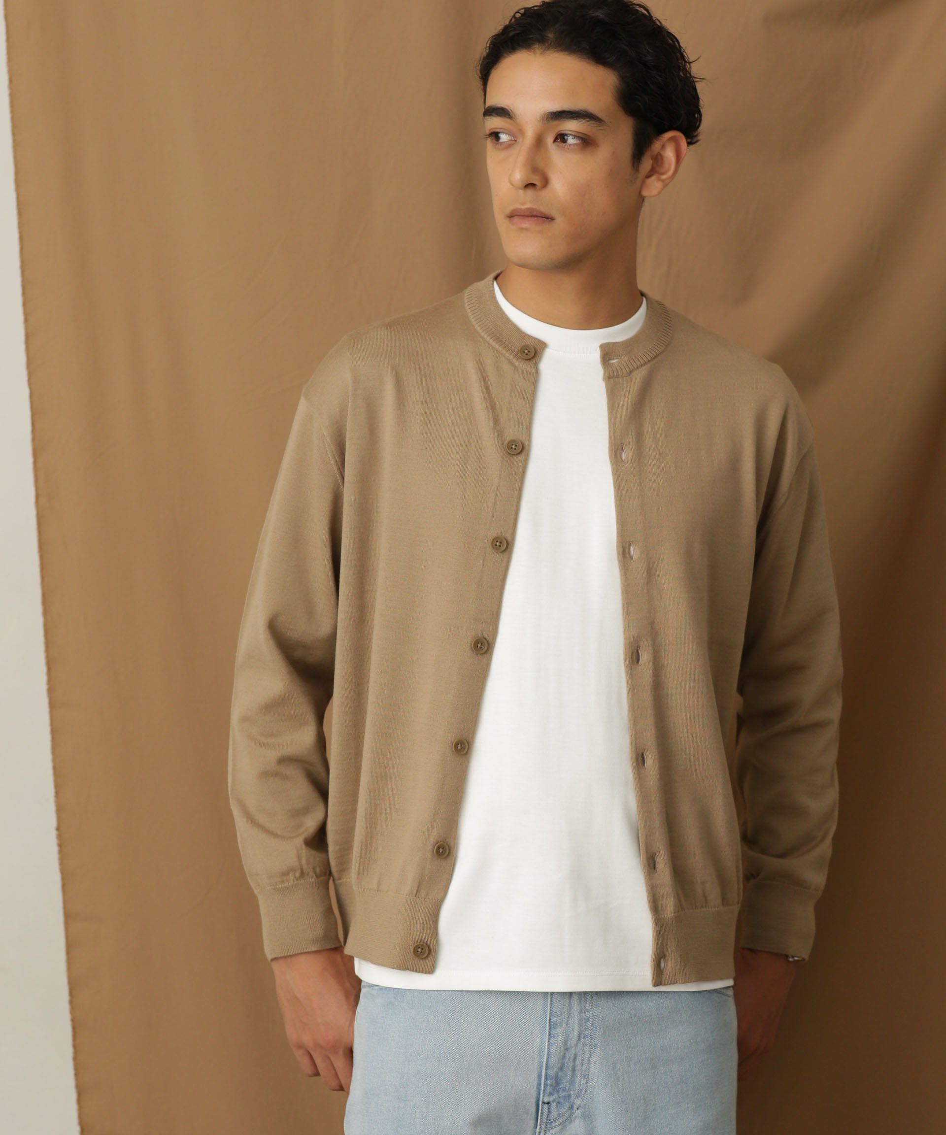 nano･universe「「毛玉レスニット」 ファインゲージクルーネックカーディガン」|ニット・セーター|