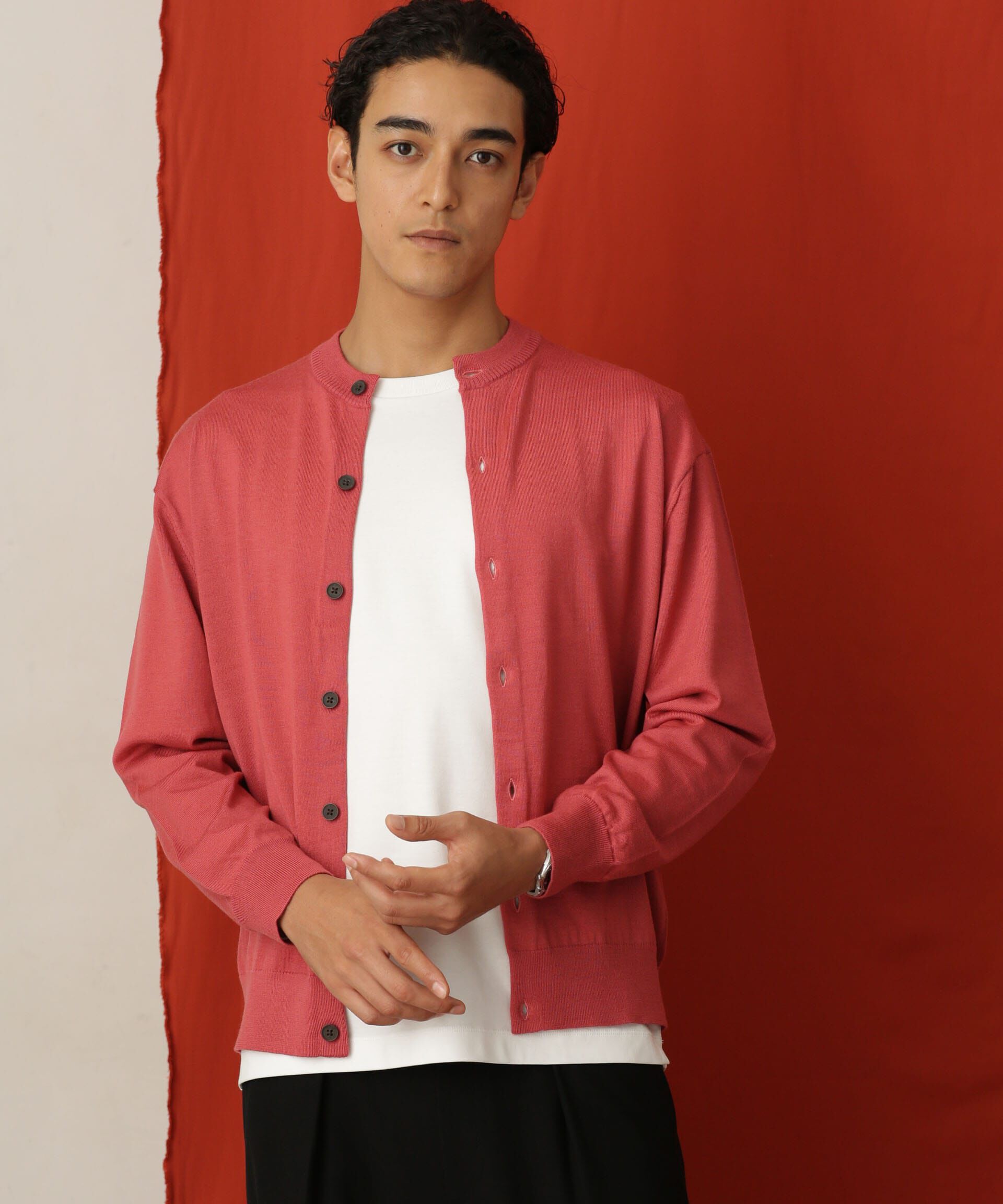 nano･universe「「毛玉レスニット」 ファインゲージクルーネックカーディガン」|ニット・セーター|