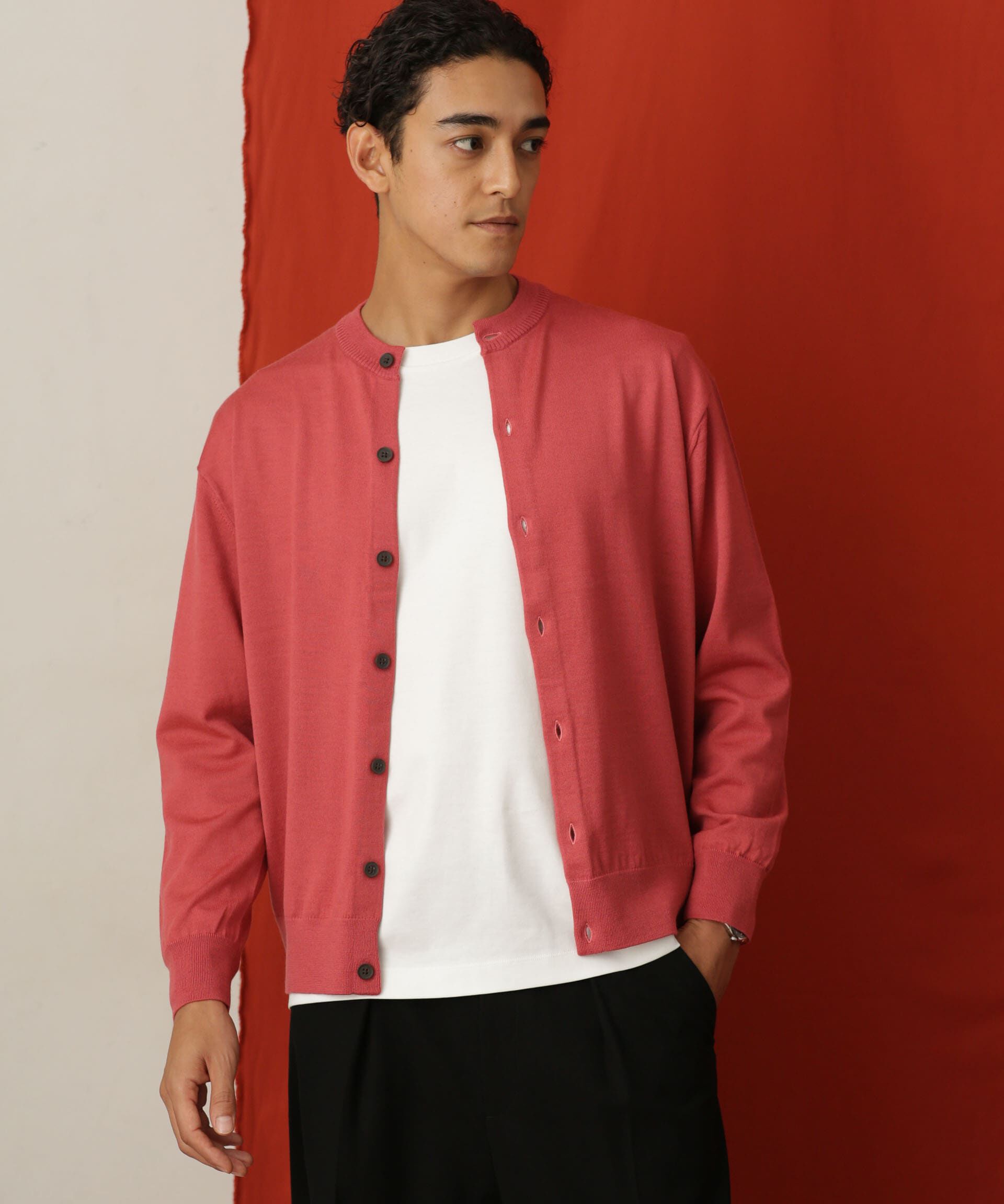 nano･universe「「毛玉レスニット」 ファインゲージクルーネックカーディガン」|ニット・セーター|