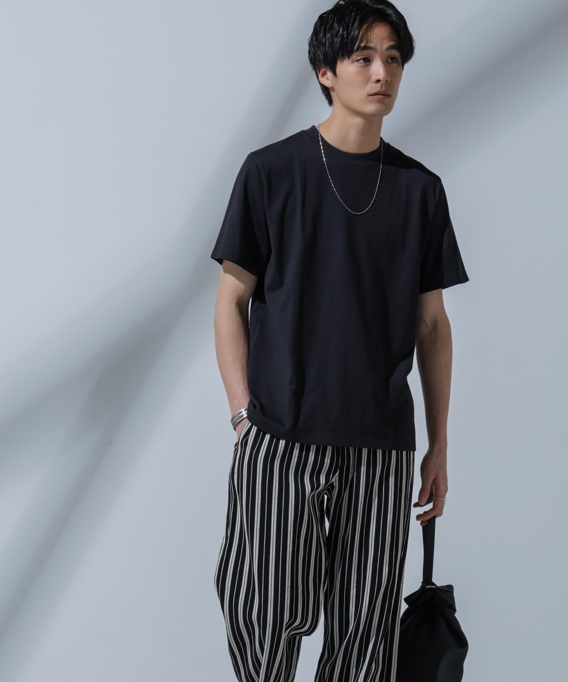 nano･universe「Anti Soaked(R)汗染み防止 クルーネックTシャツ」|Tシャツ・カットソー|ブラック