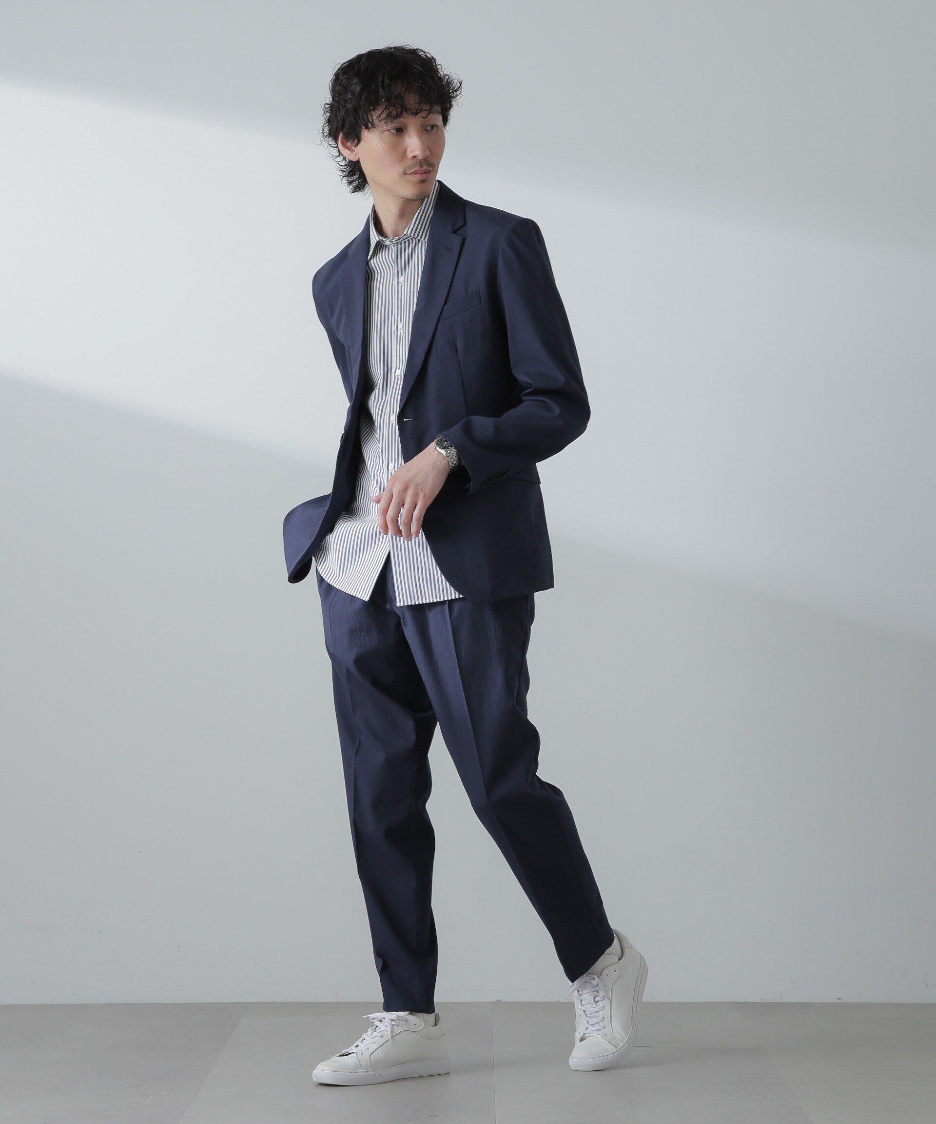 nano･universe「「Damerino」Air ワルツ DotAir(R)撥水ストレッチセットアップ」|スーツ|ネイビー