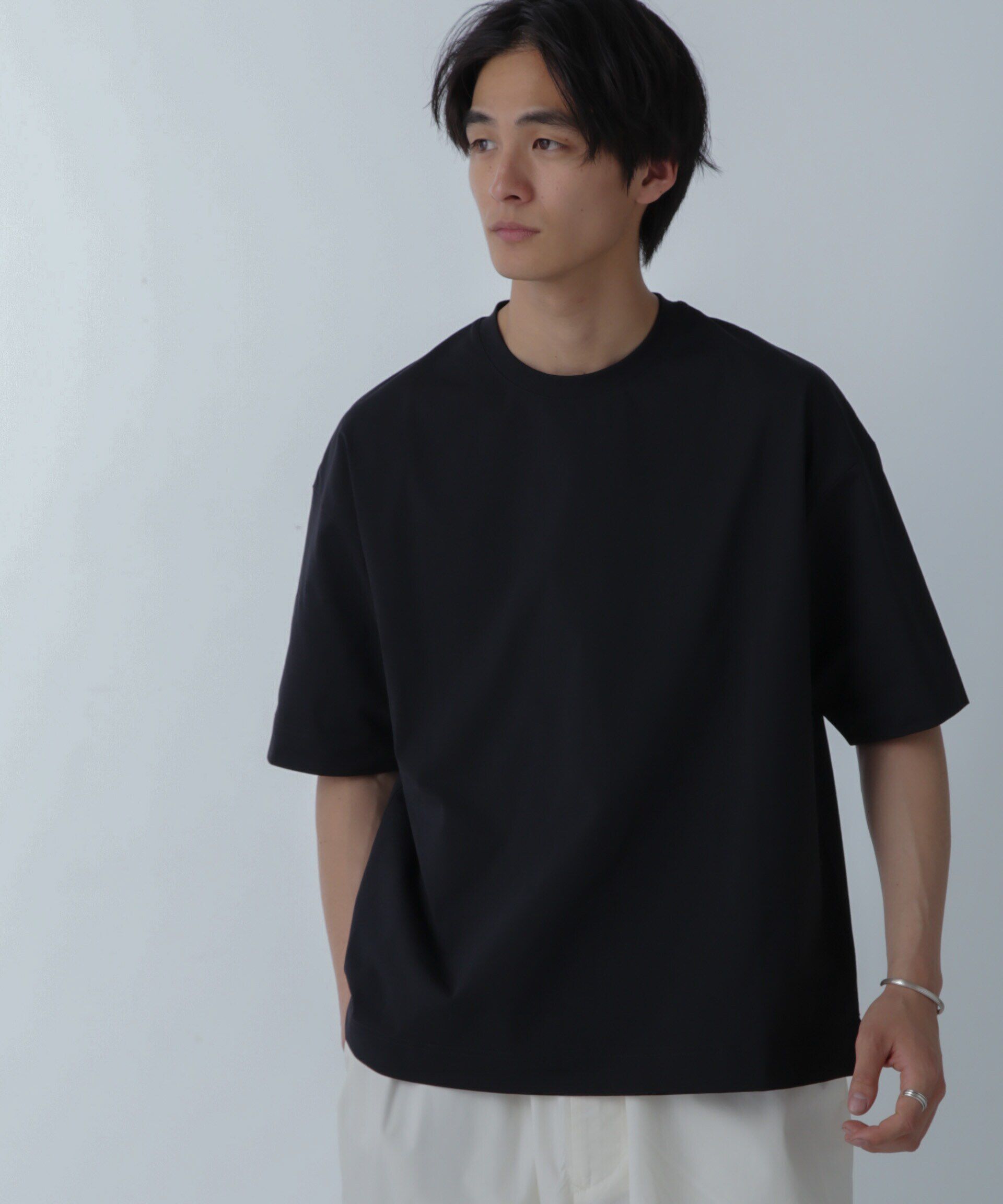 nano･universe「ドライジャージー ワイドTシャツ 半袖(セットアップ可)」|Tシャツ・カットソー|