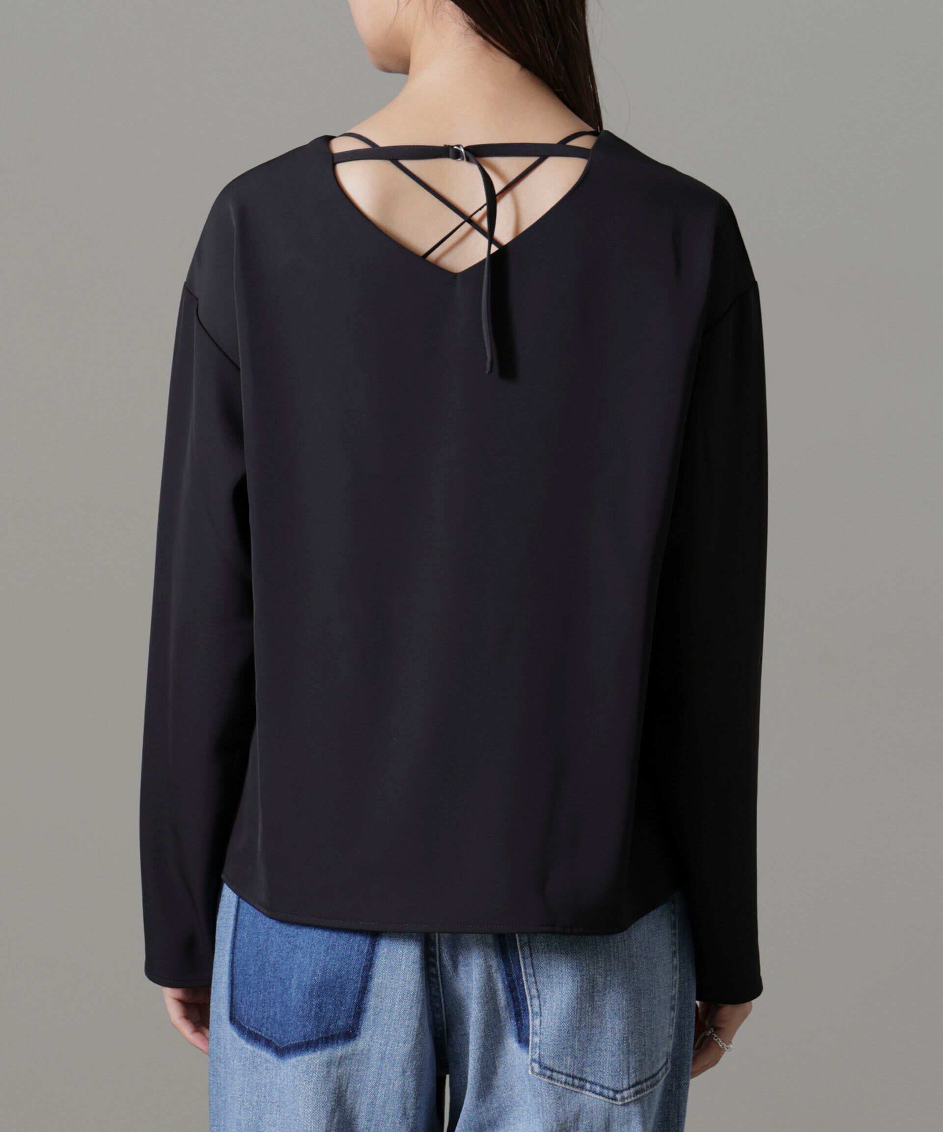 nano･universe「バックVネックプルオーバーブラウス(セットアップ可)」|シャツ・ブラウス|