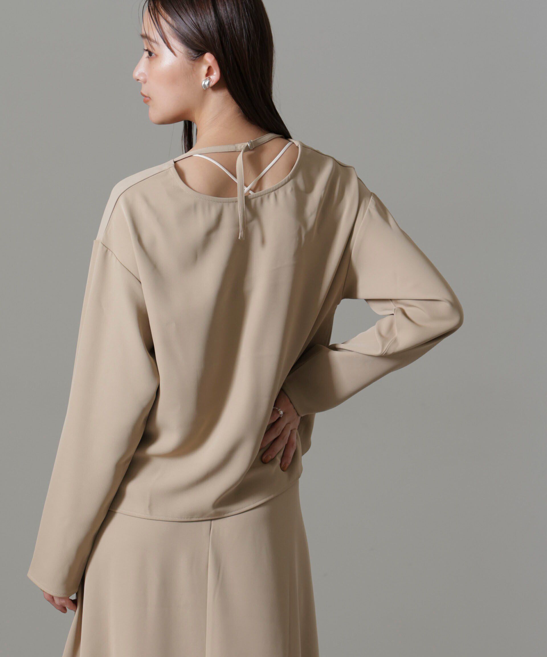 nano･universe「バックVネックプルオーバーブラウス(セットアップ可)」|シャツ・ブラウス|