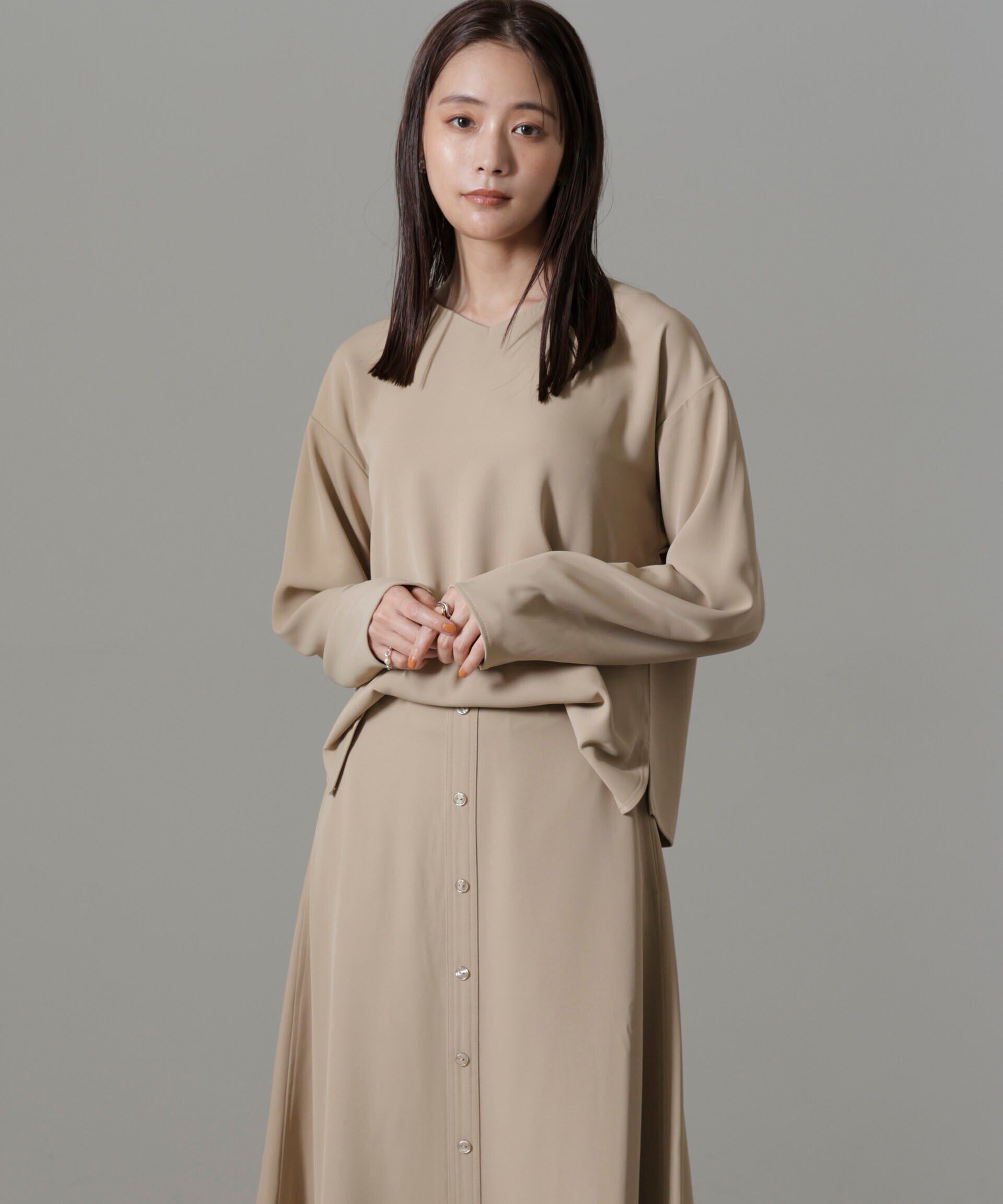 nano･universe「バックVネックプルオーバーブラウス(セットアップ可)」|シャツ・ブラウス|