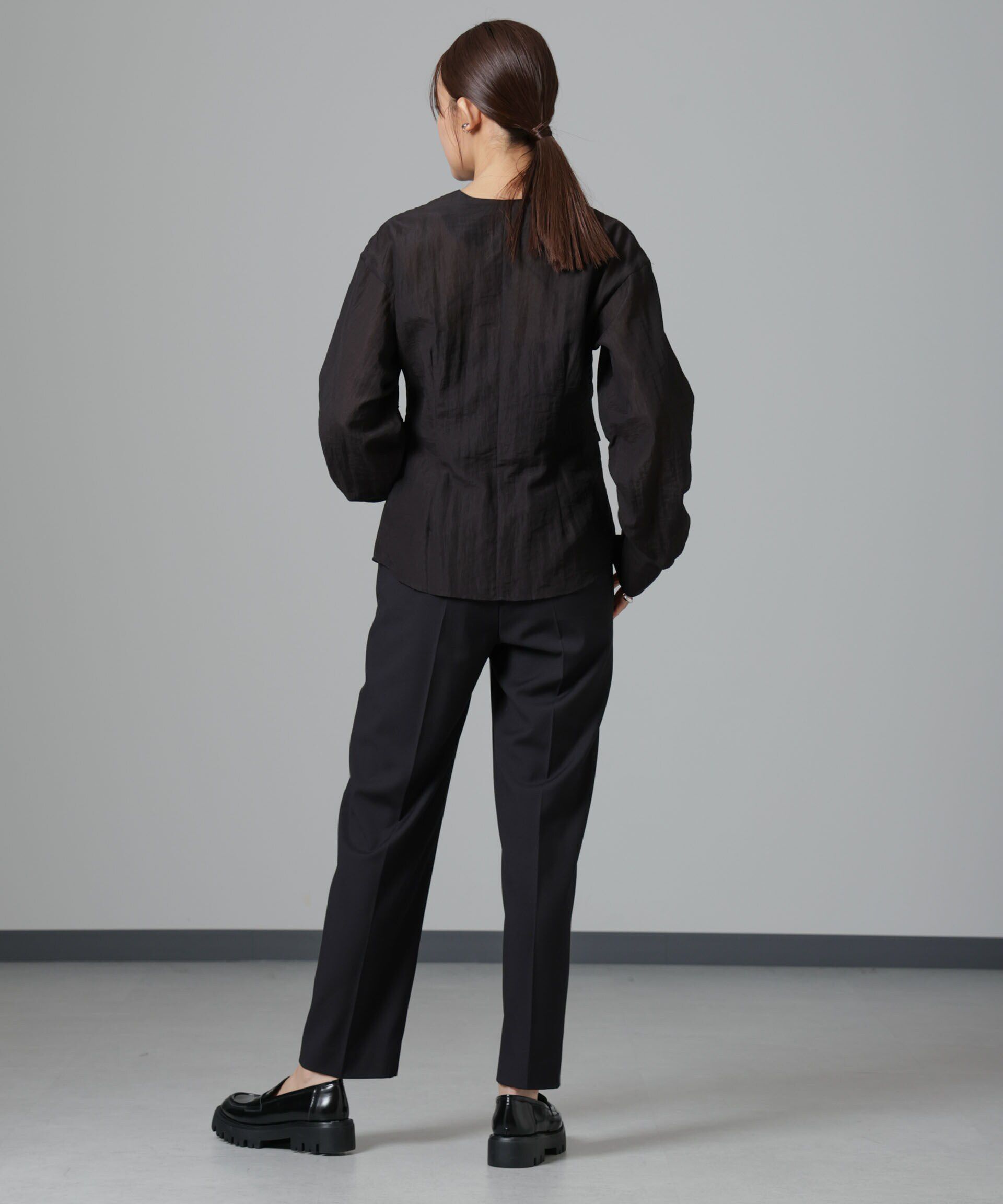 nano･universe「ウラキモウ ピンタックイージーテーパードパンツ」|チノ|