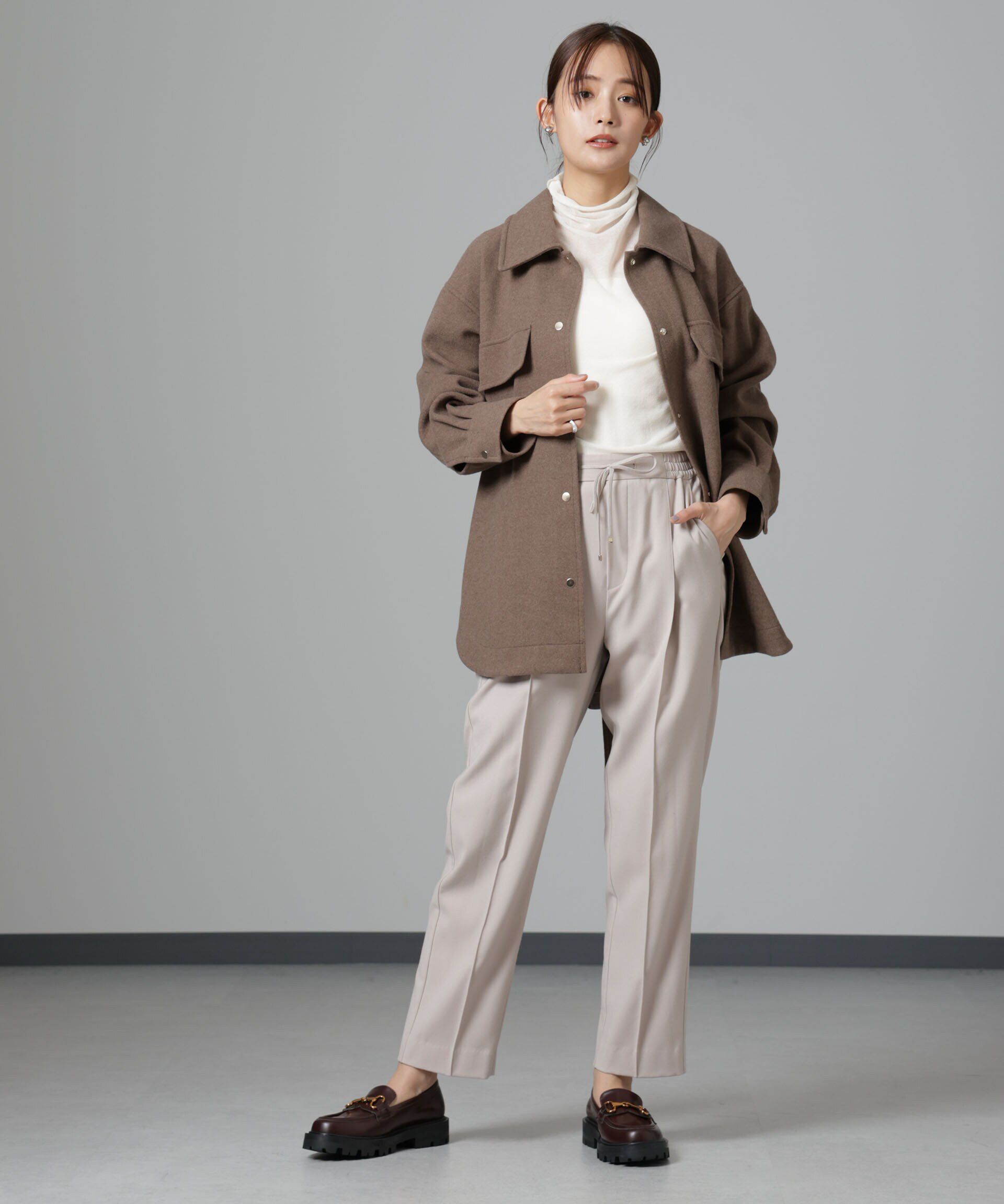 nano･universe「ウラキモウ ピンタックイージーテーパードパンツ」|チノ|