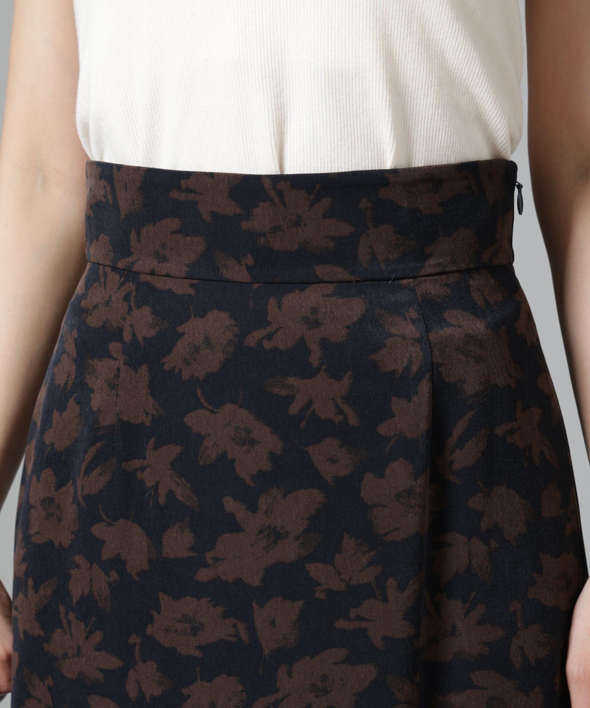 nano･universe「フラワープリントマキシスカート」|スカート|