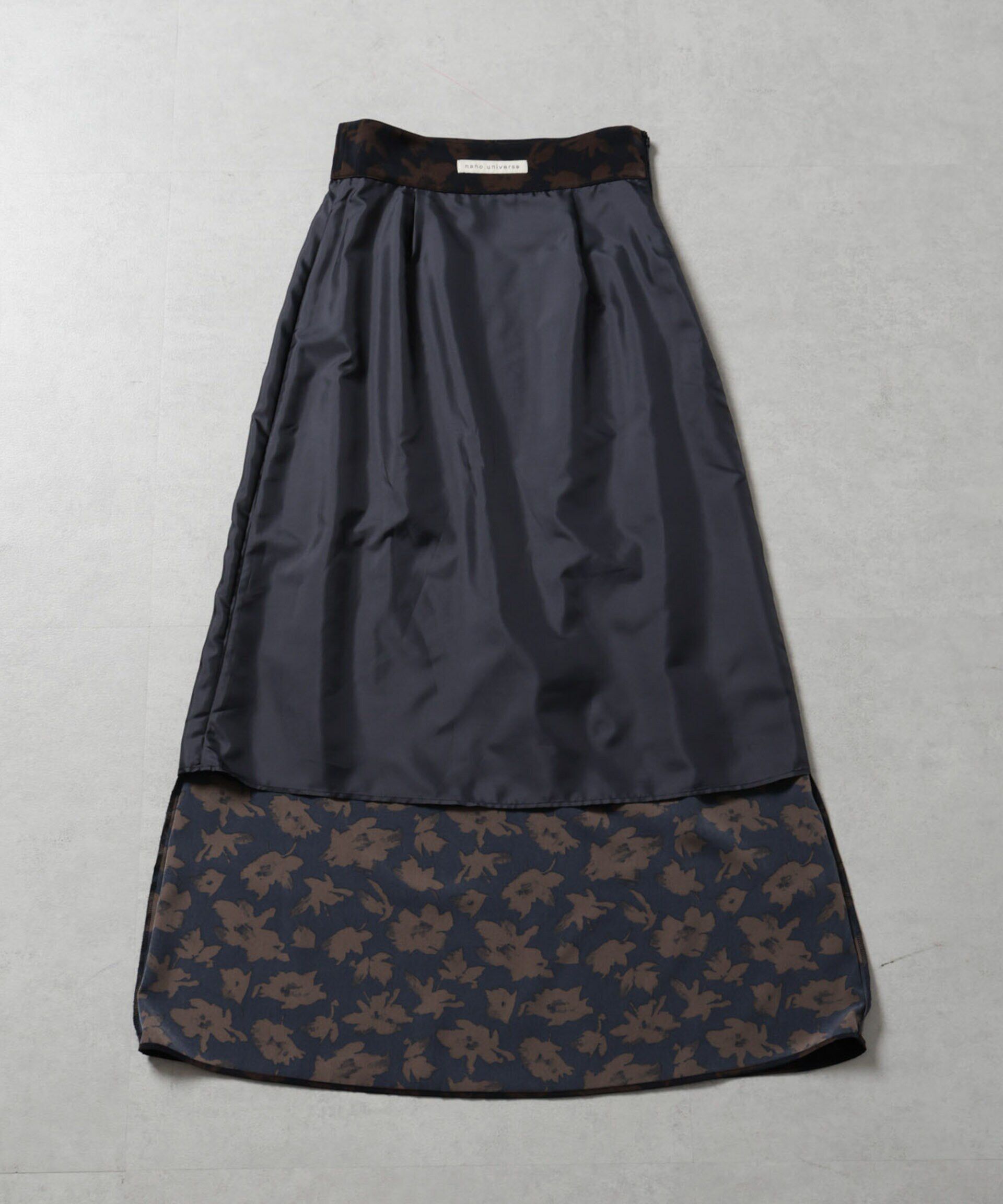 nano･universe「フラワープリントマキシスカート」|スカート|